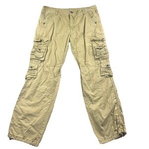 Junye Jeans Men 38 Cargo‎ Tactical Multipocket Military Paratrooper Y2K Distress